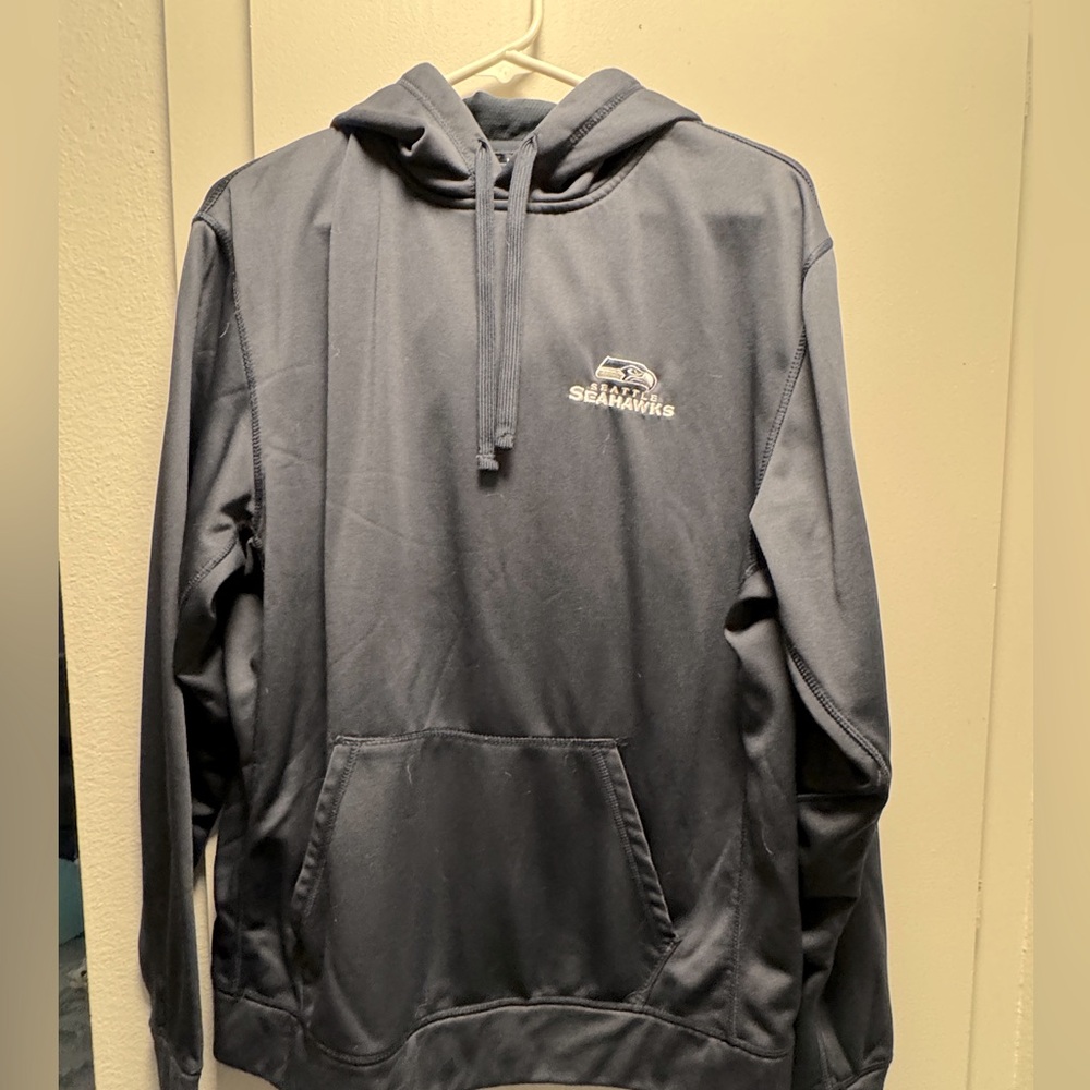Seattle Seahawks Navy Logo Embroidered Hoodie